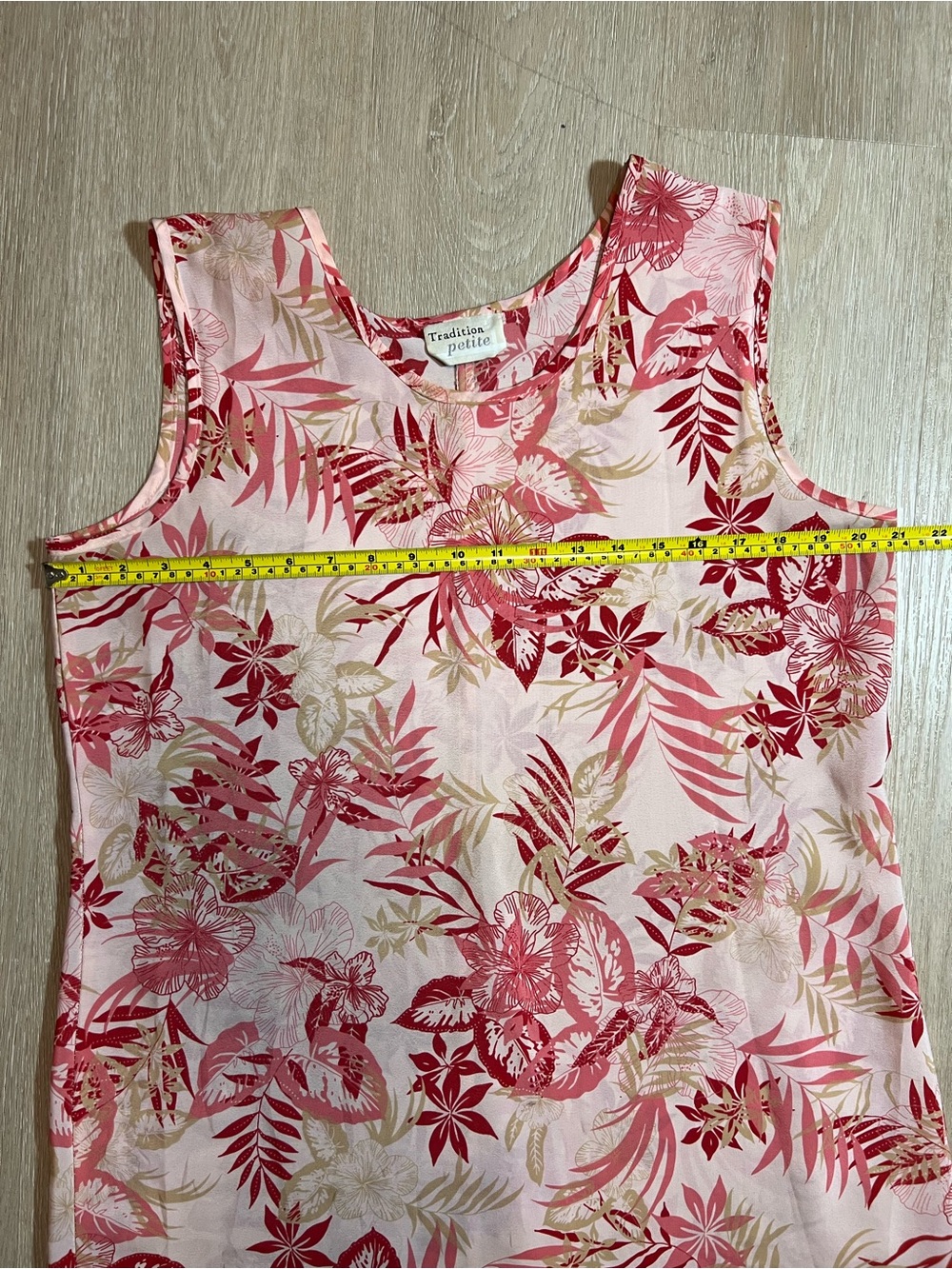 Vintage Tradition Petite Women Sleeveless Pink Floral Summer Tropical Maxi Dress - Picture 7 of 7